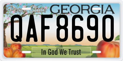 GA license plate QAF8690