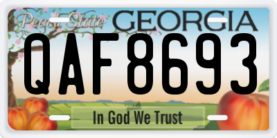 GA license plate QAF8693