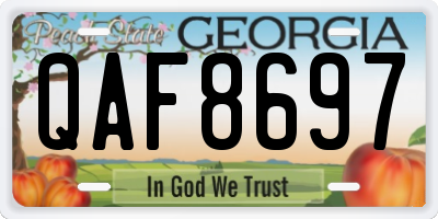 GA license plate QAF8697