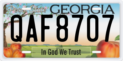 GA license plate QAF8707
