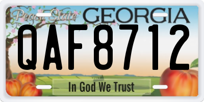 GA license plate QAF8712