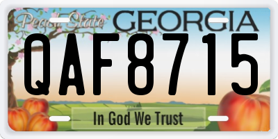 GA license plate QAF8715