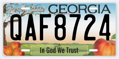 GA license plate QAF8724