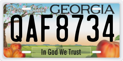 GA license plate QAF8734