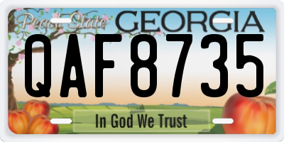 GA license plate QAF8735