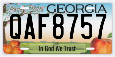 GA license plate QAF8757