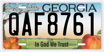 GA license plate QAF8761