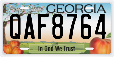 GA license plate QAF8764