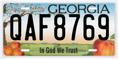 GA license plate QAF8769