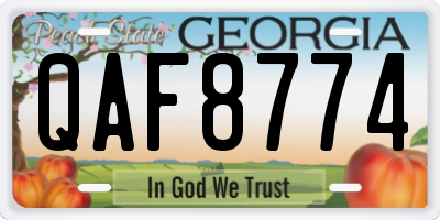 GA license plate QAF8774