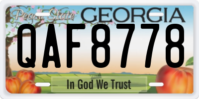 GA license plate QAF8778