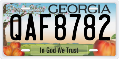 GA license plate QAF8782