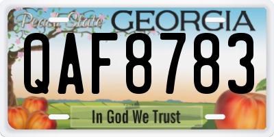 GA license plate QAF8783
