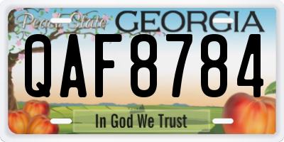 GA license plate QAF8784