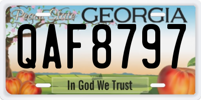 GA license plate QAF8797