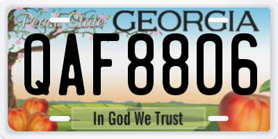 GA license plate QAF8806