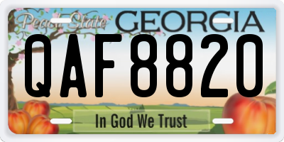 GA license plate QAF8820