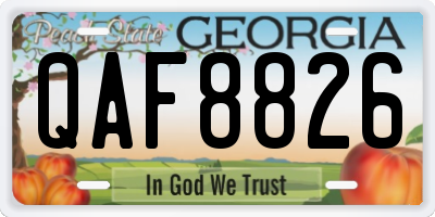 GA license plate QAF8826
