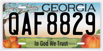 GA license plate QAF8829