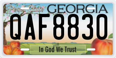 GA license plate QAF8830