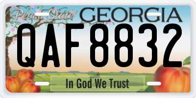 GA license plate QAF8832