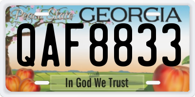 GA license plate QAF8833