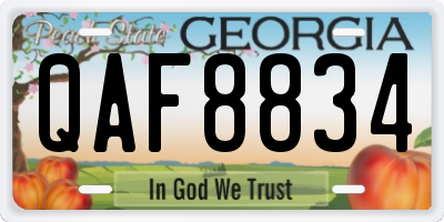 GA license plate QAF8834