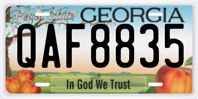 GA license plate QAF8835