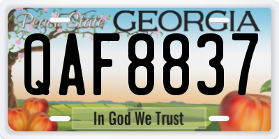 GA license plate QAF8837