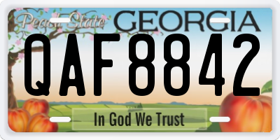 GA license plate QAF8842