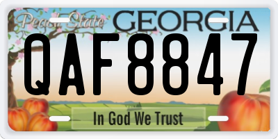 GA license plate QAF8847