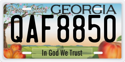 GA license plate QAF8850