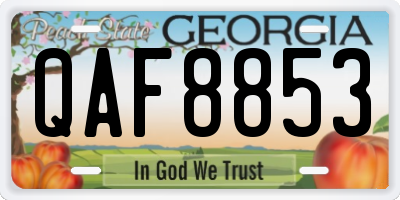 GA license plate QAF8853