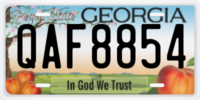 GA license plate QAF8854