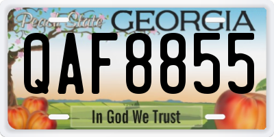 GA license plate QAF8855