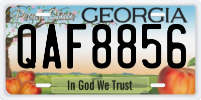 GA license plate QAF8856