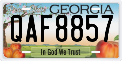 GA license plate QAF8857