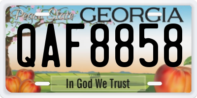 GA license plate QAF8858