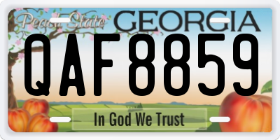 GA license plate QAF8859