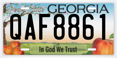 GA license plate QAF8861