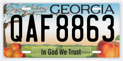 GA license plate QAF8863
