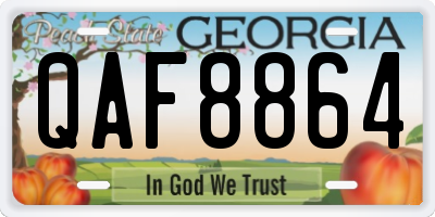 GA license plate QAF8864