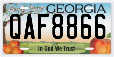GA license plate QAF8866