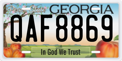 GA license plate QAF8869