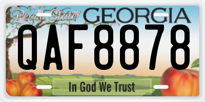 GA license plate QAF8878