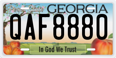 GA license plate QAF8880