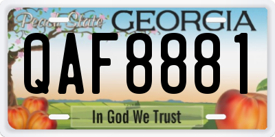 GA license plate QAF8881