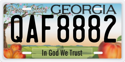 GA license plate QAF8882