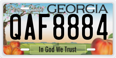 GA license plate QAF8884