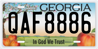GA license plate QAF8886